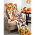 thumbnail image 3 of Thanksgiving Gnome Flannel Blanket for Bed,Travel and Camping, Home Sunflower Maple Leaves Farmhouse Super Soft Cozy Blanket for All Seasons 60"x80", 3 of 6