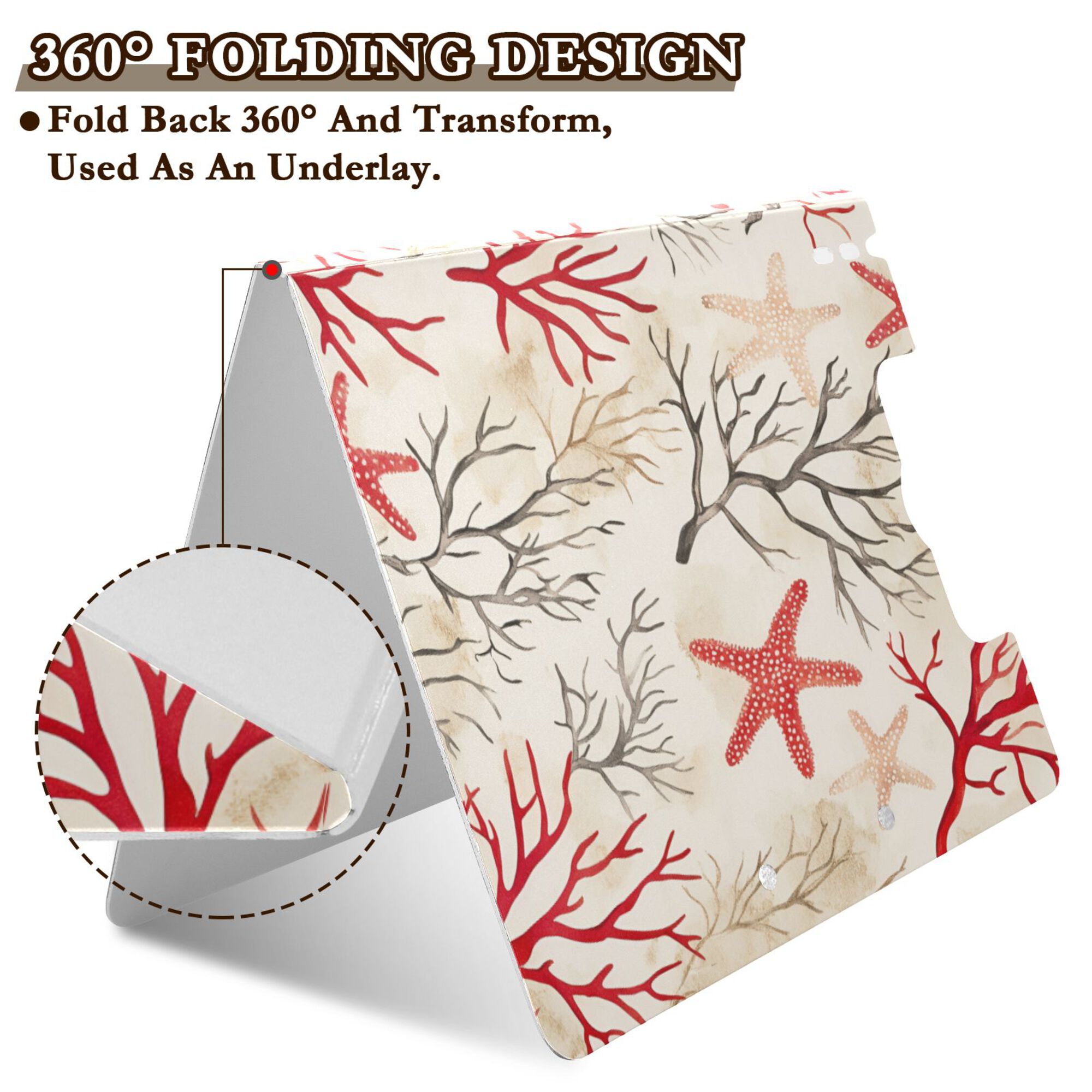 FORMRS A4 Clipboard Folder with Pen Holder Horizontal Foldable School Office Binder, Light Starfish
