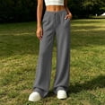 thumbnail image 6 of Dxzfnsa Women's Wide Leg Sweatpants Casual Solid Color Straight Leg Sweat Pants Womens Soft Drawstring Elastic Pants with Pockets, 6 of 6