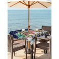 thumbnail image 2 of Outdoor Tablecloth with Umbrella Hole and Zipper, Blue Christmas Gnomes Square Table Cloth 60x60 Inch Waterproof Tablecloth, Xmas Winter Forest Pine Tree Picnic Table Cover for Patio Camping, 2 of 7