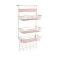 thumbnail image 1 of Organizador de despensa sobre la puerta, estante de especias, cesta colgante multifuncional para lavandería, armario de refrigerador , rosa, 1 of 8