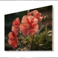 thumbnail image 2 of Designart "Coral Geraniums landscape" Floral Print on Natural Pine Wood, 2 of 5