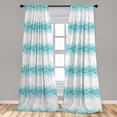 thumbnail image 5 of Ambesonne Abstract Curtains, Floral Classic Design, Pair of 28"x63", Teal Turquoise White, 5 of 5