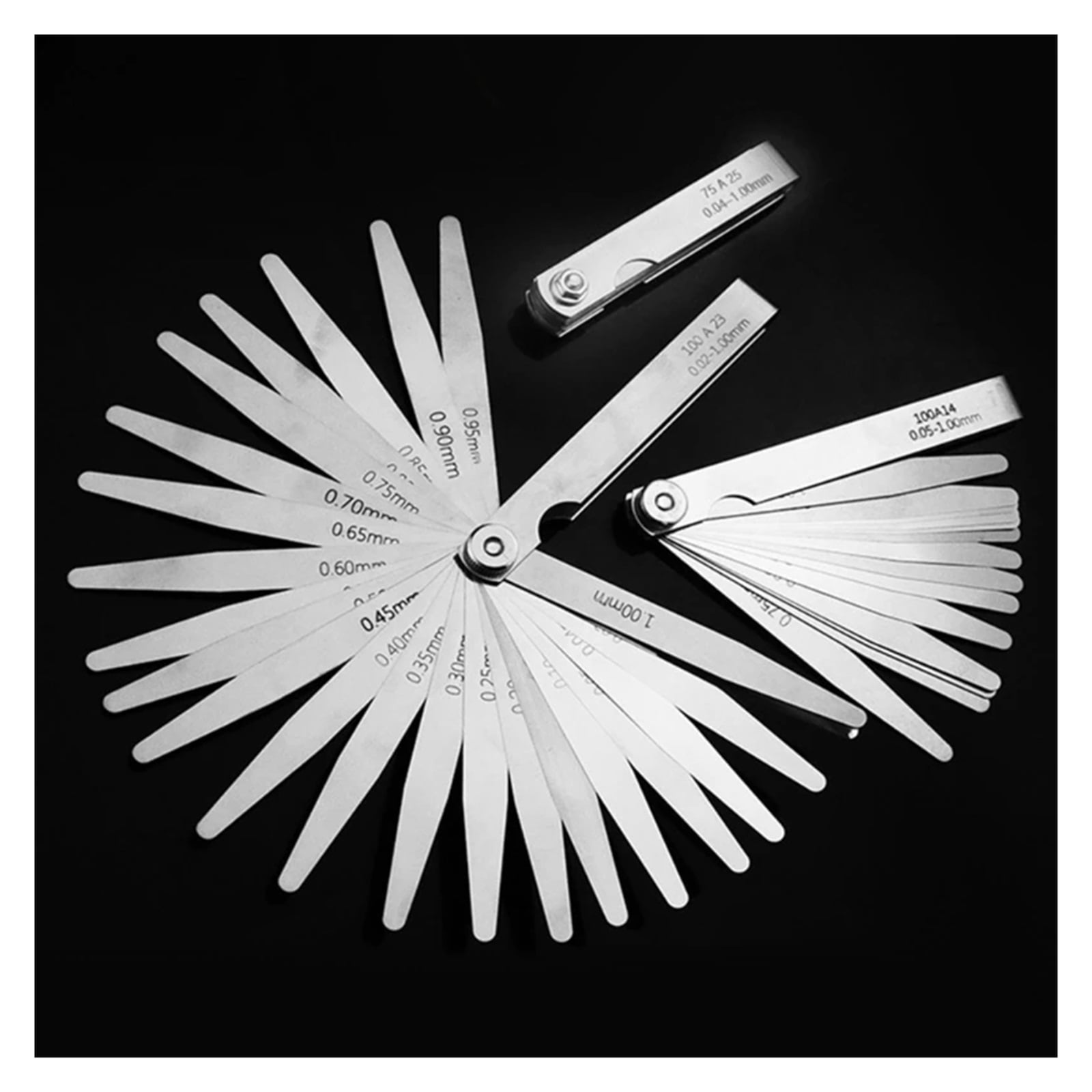P82D Stainless Steel Feelers Gauges Standard Offset Valves Thickness Gauges Tool for Measuring Gaps Width Thickness Woodworking ,Corrosion-Resistant