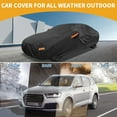 thumbnail image 2 of Unique Bargains 1 Pc Universal Car Cover Waterproof All Weather Automotive Outdoor Anti-UV Sun Rain Protection Full Exterior Cover Aluminum Film Cotton Black for Sedan Length 187" to 198", 2 of 5