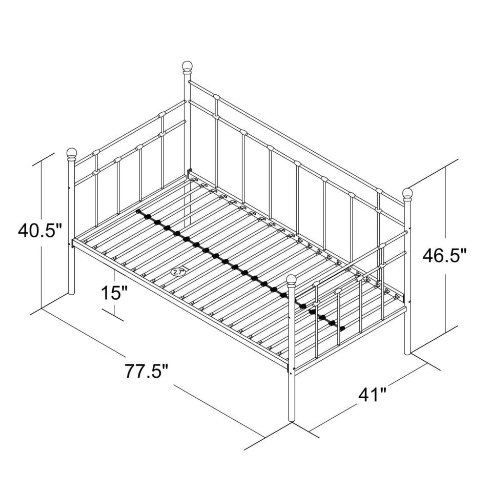 Hayley Twin Daybed, Black