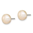 thumbnail image 2 of Sterling Silver 9-10mm Peach Freshwater Cultured Pearl Button Earrings, 2 of 3