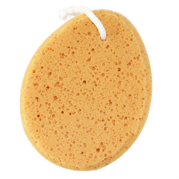 Esponja de baño de lufa natural con algas marinas para una exfoliación profunda y una limpieza de la piel con abundante espuma.