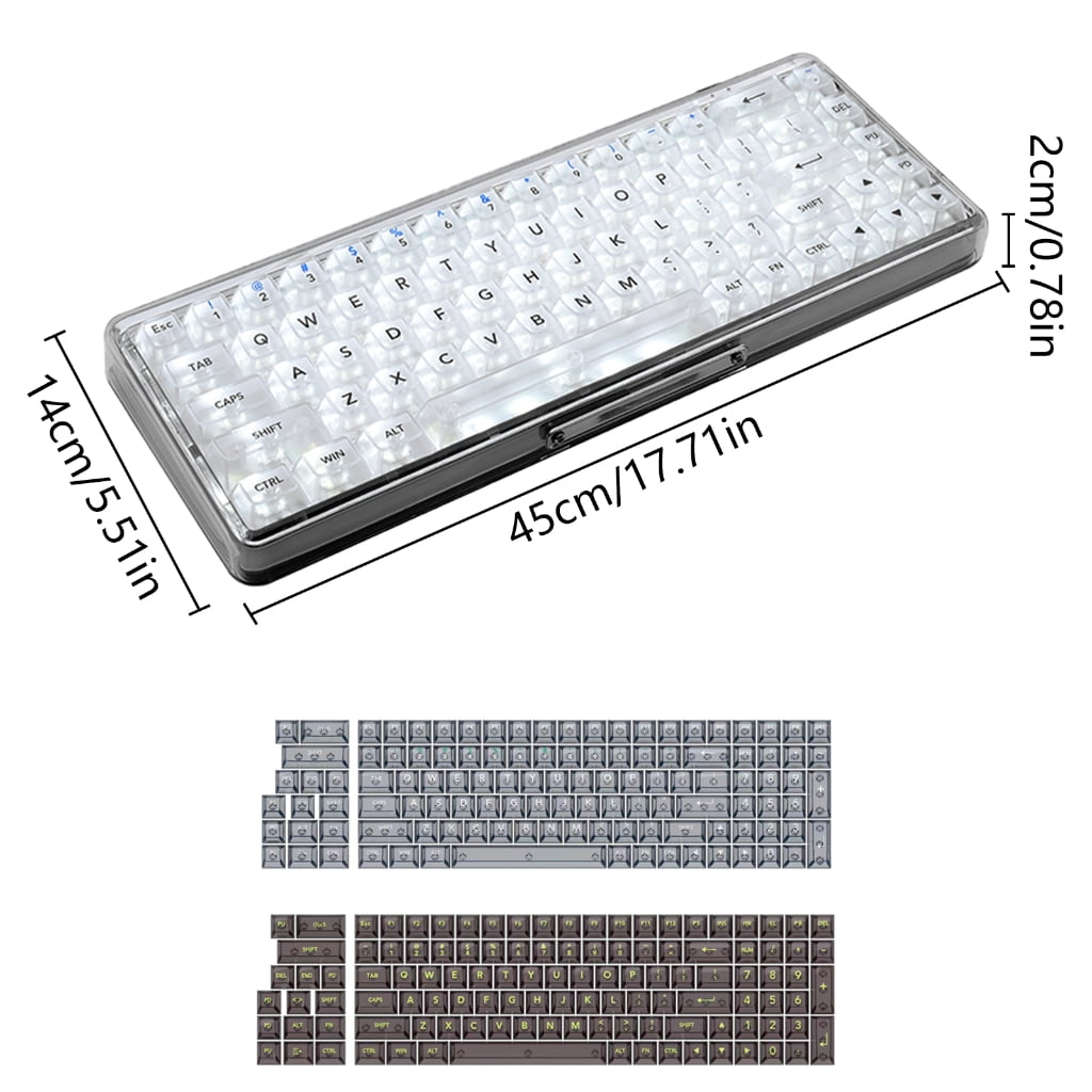 Multiple Layouts 115Keycaps Long lasts Clear Keycaps for Mechanical Keyboards, Easily Install and Maintain