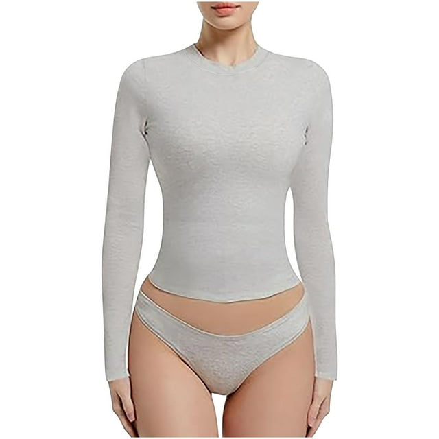 Womens Base Layer Slim Fit Stretch Shirt Lightweight Thermal Undershirt Breathable Long Sleeve Comfortable Tops