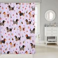thumbnail image 2 of Manfei Cartoon Puppy Shower Curtain 72Wx72L, Dachshund Pet Animal Bathroom Curtain, Lavender, 2 of 5