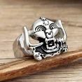 thumbnail image 5 of Vintage Ethnic Style Skull Biker Rings Mens 14K White Gold Rock Punk Gothic Skull Ring Fashion Party Jewelry Gifts, 5 of 8