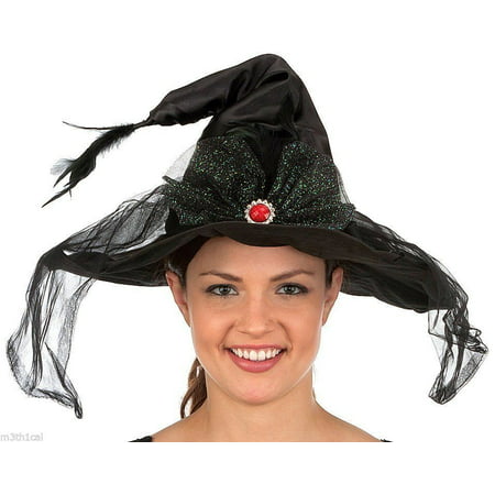 Adult Womens Witch Black Hat Animated Moving muscial Dancing Costume Accessory