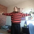 thumbnail image 4 of Kurt Cobain Black Striped Sweater - Mens XL, 4 of 14