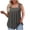 Gray, variant on Women's Plus Size Tank Tops Square Neck Pleated Sleeveless Beach Shirts Loose Casual Summer Tops