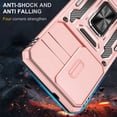 thumbnail image 2 of FIEWESEY Compatible with Samsung Galaxy S26 Case Built in Slide Camera Lens Cover Finger Ring Holder Kickstand,Heavy Duty Shockproof Full Body Phone Cover For Samsung Galaxy S26 2026,Rose Gold, 2 of 7