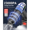 thumbnail image 2 of Aspiradora portátil inalámbrica para coche con la mejor succión, potente aspiradora de mano para coche de alta potencia con 23000pa, mini plumero para coche con dos baterías de larga duración., 2 of 5