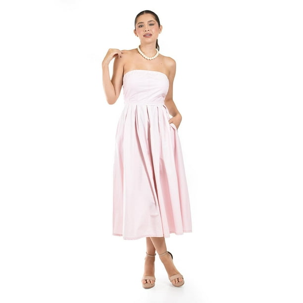 Vestido Strapless de corte midi Roman Fashion /Juvenil, 14387 (Palo de rosa) rosa CH