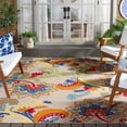 thumbnail image 2 of SAFAVIEH Cabana Lowell Floral Indoor/Outdoor Area Rug, Ivory/Blue, 6'7" x 9', 2 of 15