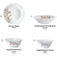 thumbnail image 2 of Larah 19 Pieces Gourmet Dinnerware Set For 6, Chip Resistant, Tempered Opal Glass, White Dinner Plates and Bowls Set, Stain Resistant, Dishwasher & Microwave Safe Dinner Set, Giftware, Service For 6, 2 of 5