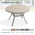 thumbnail image 6 of DIFY 40.6" Round Metal Patio Dining Table for 4, Outdoor Table with Umbrella Hole & Shelf, Sand, 6 of 6