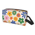thumbnail image 2 of Goofa Groovy Daisy Flowers Printed Toiletry Bag with Handle,Large Capacity Travel Makeup Cosmetic Bag for Women, Carry on Airport Airline Compliant Bag, 2 of 9