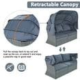 thumbnail image 6 of LoLado Rattan Patio Furniture Set Daybed Sunbed, Outdoor PE Rattan Wicker Sofa with Retractable Canopy, Conversation Set, Gray, 6 of 10