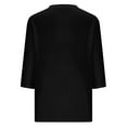 thumbnail image 5 of Gaecuw Women's 3/4 Sleeve Tops and Blouses Lightweight Summer Solid Color Criss Cross Tees V-Neck Comfort Shirts Pullover Tops Three Quarter Blouse Stylish T Shirts Black 5XL, 5 of 5
