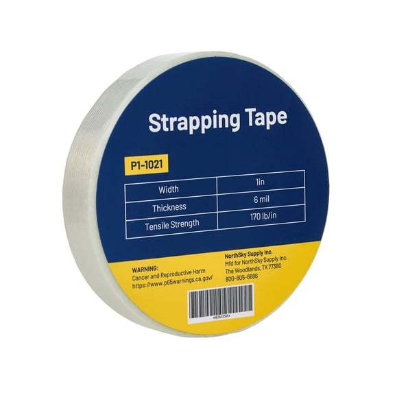 NORTHSKY 1 in Fiberglass Strapping Tape, White, 6 mil, 60 yd Roll