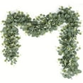 thumbnail image 2 of 2PCS Artificial Eucalyptus Garland with White Flowers & Berries - Fake Greenery Vine for Home, Garden, Wedding & Party Decor, 2 of 14
