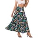 thumbnail image 4 of Falda Boho Chic INSPIRE para mujeres, faldas maxi elásticas con borlas, estilo campesino floral, XS azul oscuro, 4 of 6