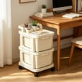 thumbnail image 6 of BiFandian 2-Tier Rolling Utility Cart with Drawer, Multifunctional Storage Organizer Rack with Plastic Shelf & Wheels, Storage Cart for Kitchen, Bathroom, Living Room, Office, 6 of 6