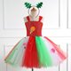 thumbnail image 2 of Gibobby Vestido de manga corta con estampado de Navidad Vestido de tul para niñas, vestido de desfile, fiesta de Navidad, disfraz de Cosplay, vestidos, conjunto de diadema (Rojo, 10-12 años), 2 of 5
