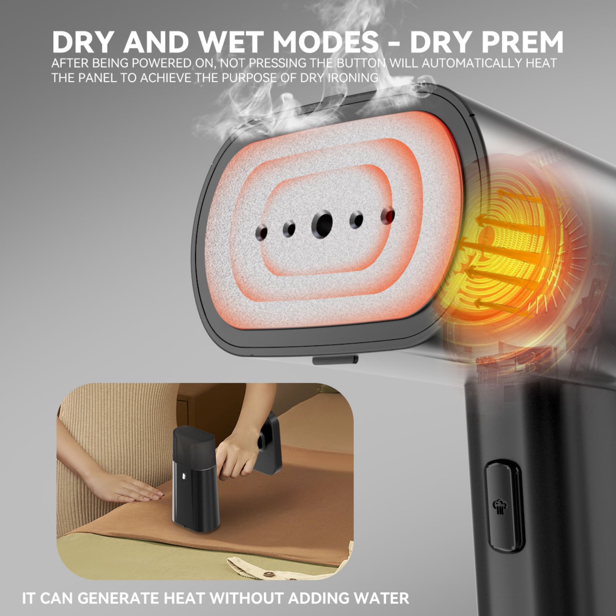 INSMART Travel Steamer for Clothes,1300W Travel Size Garment Steamer,Horizontal & Vertical Steaming with 170mL Water Tank, Steamer & Iron 2-in-1, 3 Steam Modes for Home, Office & Travel