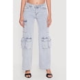 thumbnail image 3 of Women's Acid Wash Straight Leg Cargo Pocket Jeans, 3 of 4