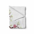 thumbnail image 2 of Birds Soft Flannel Fleece Throw Blanket, Blossomed Roses and Flying Love Animals Hearts and Cage Couple Romance Love, Cozy Plush for Indoor and Outdoor Use, 60" x 80", Pink Brown White, by Ambesonne, 2 of 6