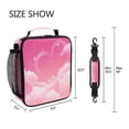 thumbnail image 5 of Insulated Square Lunch Bag with Side Mesh Pocket Fashion Lunch Box Reusable Lunch Tote 10.5" x9.5" x3.5" Clouds and Pink Heart Shape, 5 of 6