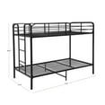 Your Zone Kids Metal Twin over Twin Quad Bunk Bed with Ladder and