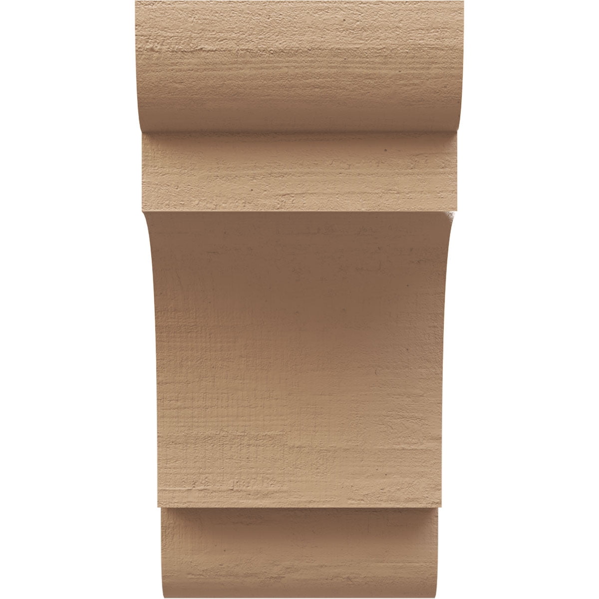 4"W x 4"D x 8"H Wide New Brighton Rough Cedar Woodgrain TimberThane Corbel, Primed Tan