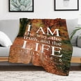 thumbnail image 5 of Bible Verses John 14 6 Throw Blanket Inspirational Prayers Quotes Flannel Blanket Soft Sofa Decor Blanket Gifts for Women Men 50"x60", 5 of 6