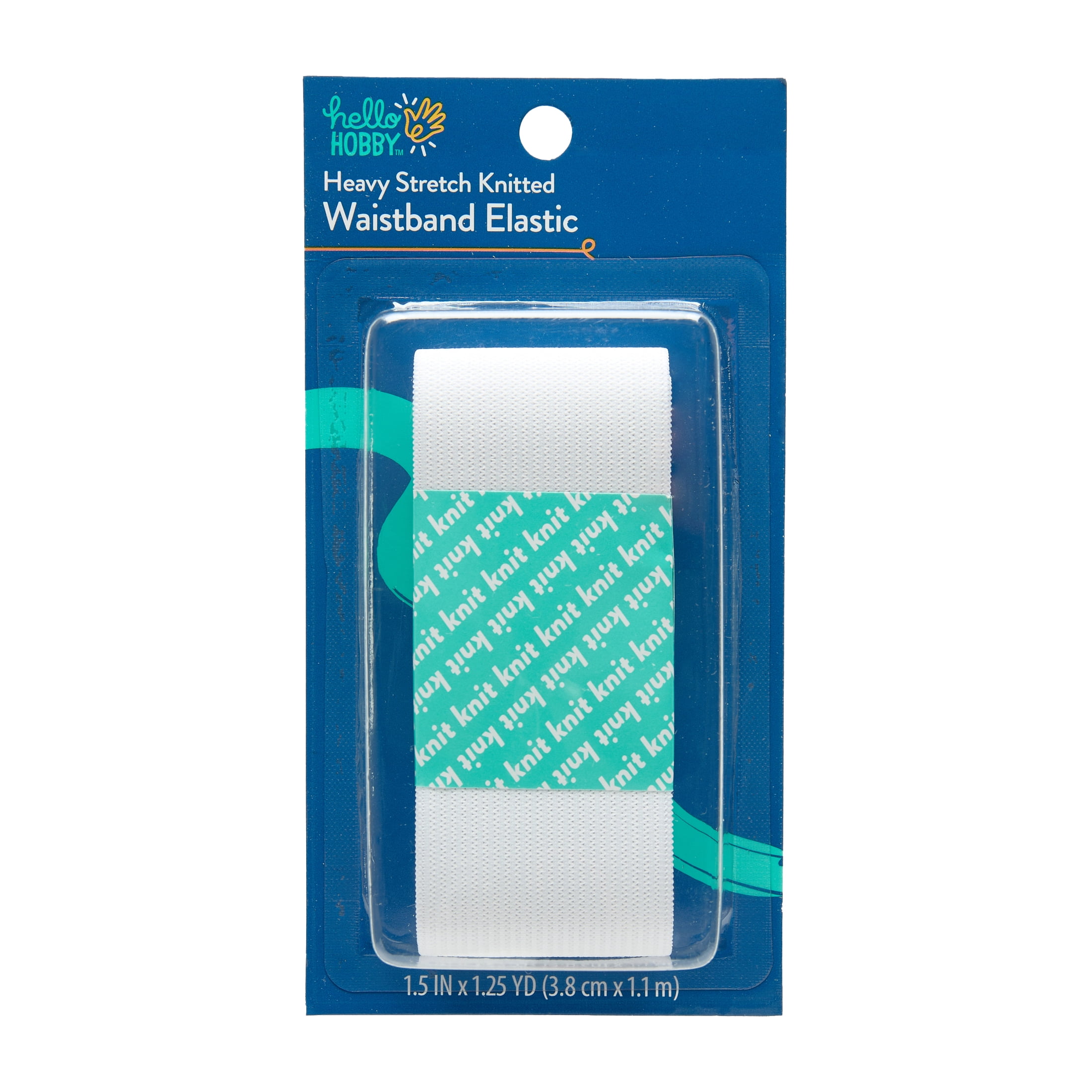 (3 pack) Hello Hobby White Waistband Elastic, 1.5 Inches x 1.25 Yards