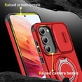 thumbnail image 6 of Asuwish Compatible with Samsung Galaxy S21 5G 6.2 inch Phone Case Slide Camera Cover Tempered Glass Screen Protector Stand Ring Holder Rugged Slim Cell for S 21 21S G5 Women Men Red, 6 of 9