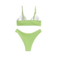 thumbnail image 4 of Minjewel Women's Ribbed Two Piece Swimsuit with Boyleg Bottoms,Solid Color Textured Bikini Set with Ribbed Trim,for Summer Beach,Light Green,M, 4 of 4