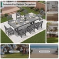 thumbnail image 3 of SERWALL 9 Pieces Outdoor Dining Set, Patio Dining Set, HDPE Outdoor Table and Chair with Umbrella Holes, (1 Table + 8 Armless Chair), 3 of 9
