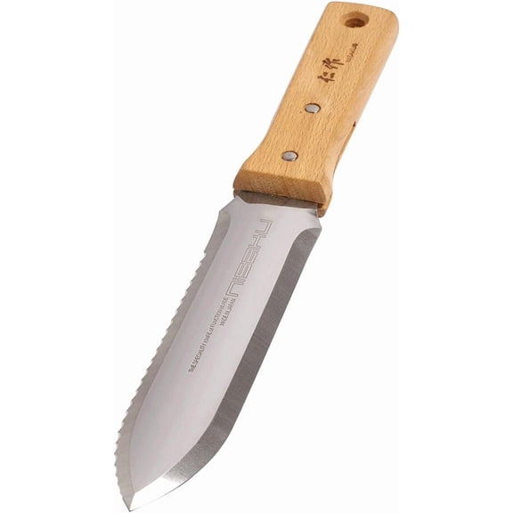 NJP650 The Original Hori Namibagata Japanese Stainless Steel Weeding Knife, 7.25-Inch Blade