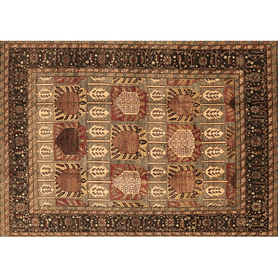 Ahgly Company Indoor Rectangle Oriental Brown Industrial Area Rugs, 8' x 12'