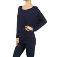 thumbnail image 2 of Moa Collection Women's Relaxed Fit Tunic Top Dolman Sleeve Knit Casual Style, 2 of 4