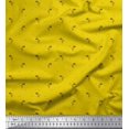 thumbnail image 1 of Soimoi Yellow Poly Georgette Fabric Paddy & Dots Print Sewing Fabric Yard 52 Inch Wide, 1 of 3