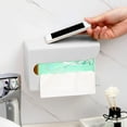 thumbnail image 6 of Tissue Box Cover under $5! kkbbma Wall Mount Tissue Box Holder, Rectangular Self Adhesive Wipes Storage Box Dispenser for Bathroom Vanity, Kitchen, Night Stand, Laundry, Table, Countertop Office Car, 6 of 6