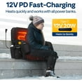 thumbnail image 2 of SPECSTAR Heated Stadium Seats with Back Support and Cushion, Bleacher Chairs with 12V 20W PD Fast Charging Type C Port, 3 Levels of Heat, NTC Overheat Protection System, 2 of 7